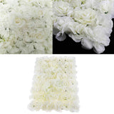 Maxbell 5 Pieces Artificial Rose Hydrangea Flower Wall Panels Wedding Decor Cream