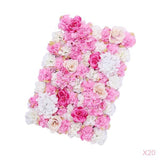 Maxbell 20 Pieces Artificial Flower Wall Panels Wedding Venue Decor Hot Pink