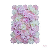 Maxbell 20 Pieces Artificial Flower Wall Panels Wedding Venue Decor Pink White