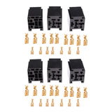 6 Pieces Automotive 80A 5 Pin Relay Socket Connector Holder With Terminals