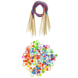 Maxbell 18pcs Wood Circular Knitting Needles Colorful Tube with 100 Stitch Markers