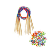 Maxbell 18pcs Wood Circular Knitting Needles Colorful Tube with 100 Stitch Markers
