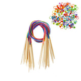 Maxbell 18pcs Wood Circular Knitting Needles Colorful Tube with 100 Stitch Markers