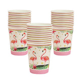 Maxbell 30pcs Tropical Flamingo Paper Disposable Cups Birthday Party Tableware Decor
