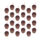 Maxbell 24 Pieces Plastic Fruit Coconut Drink Cup Straw Hawaiian Luau Tropical Party