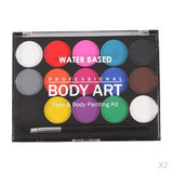Maxbell 2 Sets 15 Colors Non-toxic Face Body Painting Halloween Fancy Party Art Kits