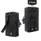 Maxbell 2 Pack MOLLE Gear Pouches Small Tactical Pouch Combat Bag Attachments Black