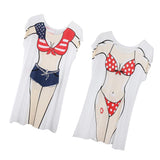 Maxbell Pack of 2pcs Funny Women Lady American Cowboy Polka Dots Bikini Cover-up T-shirt Oversize Tee Tops Fancy Dress Sleepwear - Aladdin Shoppers