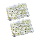 Maxbell 2pcs Artificial Rose Peony Lily Flower Wall Panels Wedding Venue Decor