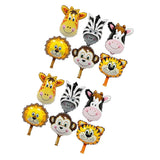 Maxbell 12 Pieces Lovely Zoo Animal Face Foil Balloon Kids Toy Birthday Party Decor