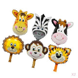 Maxbell 12 Pieces Lovely Zoo Animal Face Foil Balloon Kids Toy Birthday Party Decor