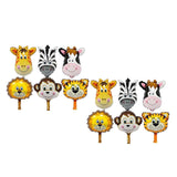 Maxbell 12 Pieces Lovely Zoo Animal Face Foil Balloon Kids Toy Birthday Party Decor