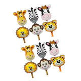 Maxbell 12 Pieces Lovely Zoo Animal Face Foil Balloon Kids Toy Birthday Party Decor