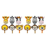 Maxbell 12 Pieces Lovely Zoo Animal Face Foil Balloon Kids Toy Birthday Party Decor