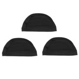 Maxbell Black Spandex Dome Cap for Making Wigs Nylon Snood Stretchy Wig Cap 3pcs