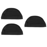 Maxbell Black Spandex Dome Cap for Making Wigs Nylon Snood Stretchy Wig Cap 3pcs
