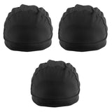 Maxbell Black Spandex Dome Cap for Making Wigs Nylon Snood Stretchy Wig Cap 3pcs