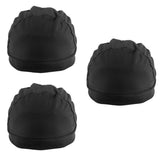 Maxbell Black Spandex Dome Cap for Making Wigs Nylon Snood Stretchy Wig Cap 3pcs