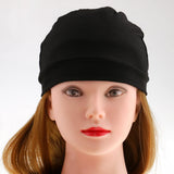 Maxbell Black Spandex Dome Cap for Making Wigs Nylon Snood Stretchy Wig Cap 3pcs