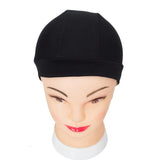 Maxbell Black Spandex Dome Cap for Making Wigs Nylon Snood Stretchy Wig Cap 3pcs