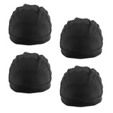 Maxbell Black Spandex Dome Cap for Making Wigs Nylon Snood Stretchy Wig Cap 4pcs