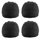 Maxbell Black Spandex Dome Cap for Making Wigs Nylon Snood Stretchy Wig Cap 4pcs