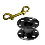 Maxbell Black Aluminum Alloy Scuba Diving Snorkeling Compact Finger Reel Guide Line Spool with Brass Double End Swivel Bolt Snap - Aladdin Shoppers