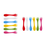 Maxbell 12 Pcs / Set Camping Utensils Spork Combo Travel Gadget Spoon Fork Cutlery