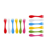 Maxbell 12 Pcs / Set Camping Utensils Spork Combo Travel Gadget Spoon Fork Cutlery