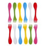 Maxbell 12 Pcs / Set Camping Utensils Spork Combo Travel Gadget Spoon Fork Cutlery