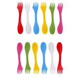 Maxbell 12 Pcs / Set Camping Utensils Spork Combo Travel Gadget Spoon Fork Cutlery