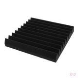 Maxbell 12pcs Studio Acoustic Foam Panels Nosie Dampening Foam Black