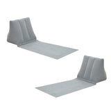 Maxbell 2pcs Inflating Beach Camping Lounger Back Pillow Cushion Chair Air Bed Gray