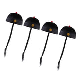 Maxbell 4 Piece Adult Men Black Chinese Oriental Cap with Ponytail Party Costume Hat
