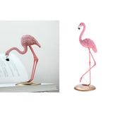 Maxbell 2pcs Resin Flamingo Figurine Miniature Sculpture  Stand Table Ornament