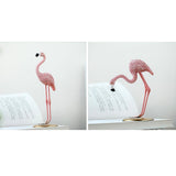 Maxbell 2pcs Resin Flamingo Figurine Miniature Sculpture  Stand Table Ornament