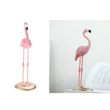 Maxbell 2pcs Resin Flamingo Figurine Miniature Sculpture  Stand Table Ornament