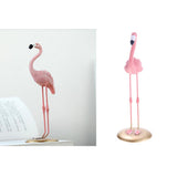Maxbell 2pcs Resin Flamingo Figurine Miniature Sculpture  Stand Table Ornament