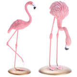 Maxbell 2pcs Resin Flamingo Figurine Miniature Sculpture Glass Stand Table Ornament