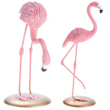 Maxbell 2pcs Resin Flamingo Figurine Miniature Sculpture Glass Stand Table Ornament