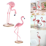 Maxbell 2pcs Resin Flamingo Figurine Miniature Sculpture Glass Stand Table Ornament