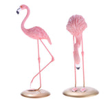 Maxbell 2pcs Resin Flamingo Figurine Miniature Sculpture Glass Stand Table Ornament