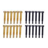 Maxbell 12 Sets Electric Guitar Humbucker Polepiece Mounting Screws Golden + Black