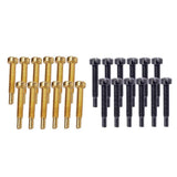 Maxbell 12 Sets Electric Guitar Humbucker Polepiece Mounting Screws Golden + Black