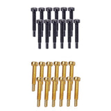 Maxbell 12 Sets Electric Guitar Humbucker Polepiece Mounting Screws Golden + Black