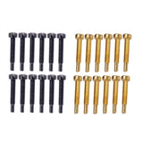 Maxbell 12 Sets Electric Guitar Humbucker Polepiece Mounting Screws Golden + Black