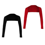 Maxbell Black Red Women One-piece Long Sleeve Arm Cover Shrug Bolero Hijab Muslim