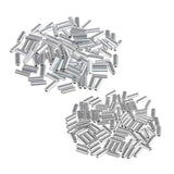 Maxbell 200Pcs Single Aluminum Barrel Fishing Crimp Sleeves Tube Wire Leader Sleeve