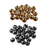 Maxbell 50 Pieces Tungsten Slotted Beads Fly Tying Beads Nymph Head Ball Beads 2.4mm