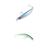 Maxbell 2pcs Topwater Fishing Lures Baits Crankbaits with Treble Hooks Green/Blue